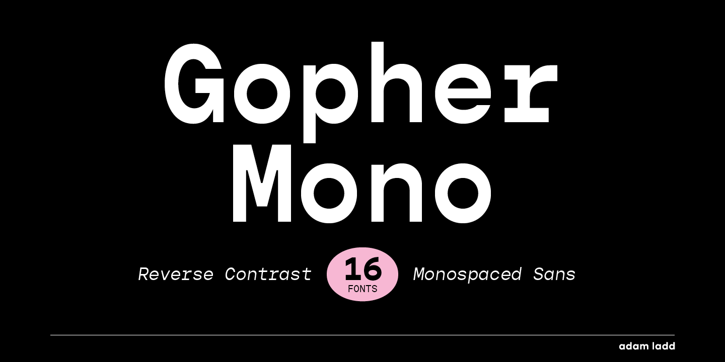Beispiel einer Gopher Mono-Schriftart #1